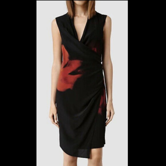 All Saints Dresses & Skirts - All Saints Silk Meja Burnt Rose Dress Size 6